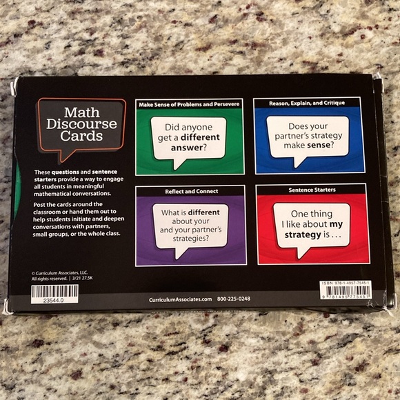 Math Discourse Cards by Curriculum Associates NEW - 98 card set - Picture 2 of 4